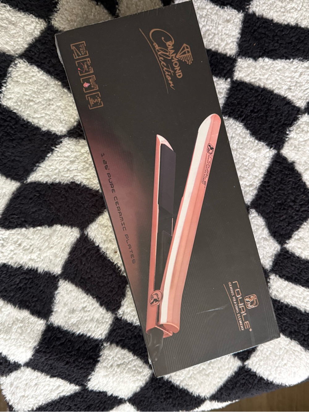 Diamond Collection Rose Gold Hair Straightener - Ceramic Flat Iron